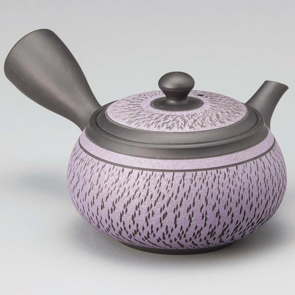 Tokoname-yaki teapot [deep-steamed teapot/striped tea strainer teapot]